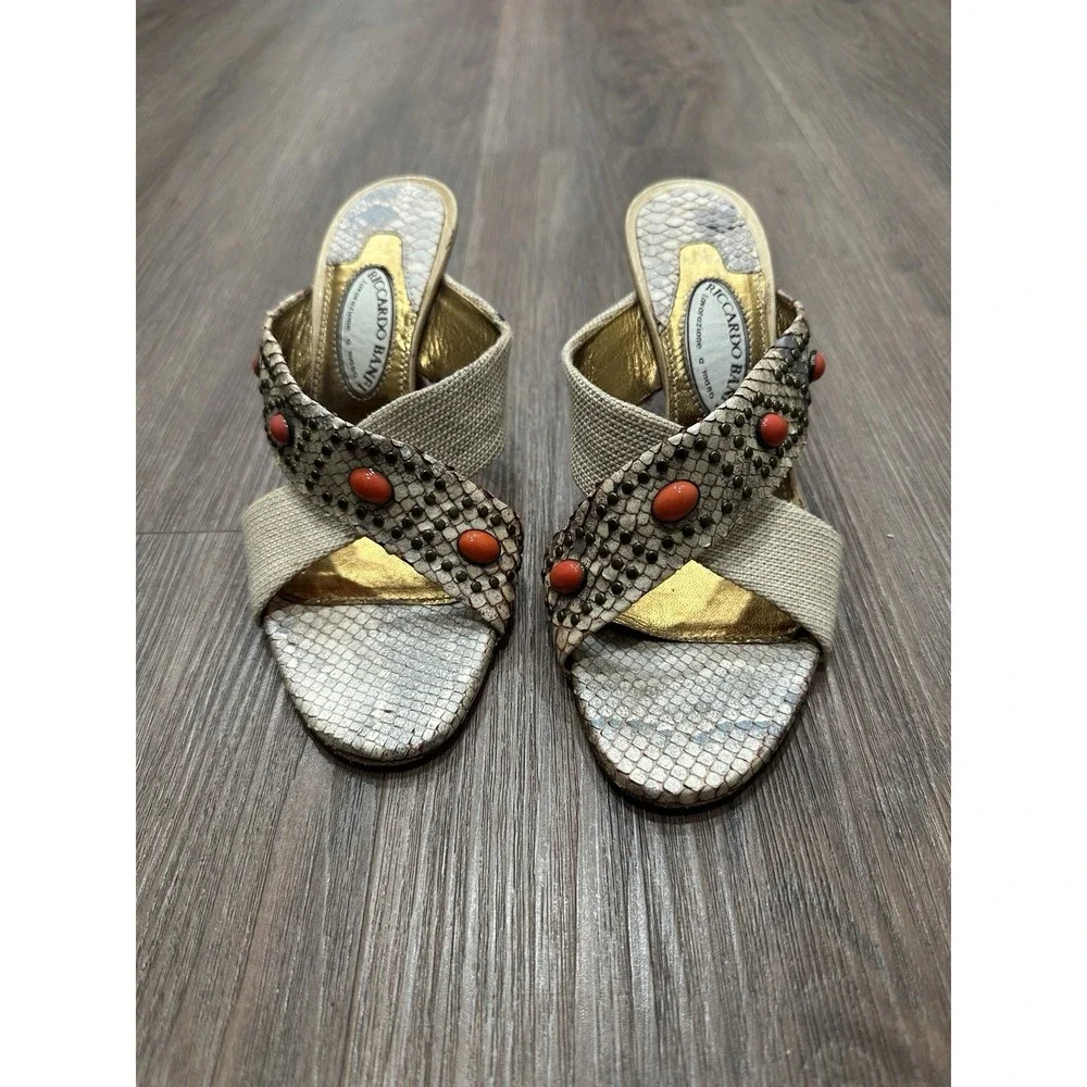 Vintage RICCARDO BANFI  Heeled‎ Mules Size 37.5